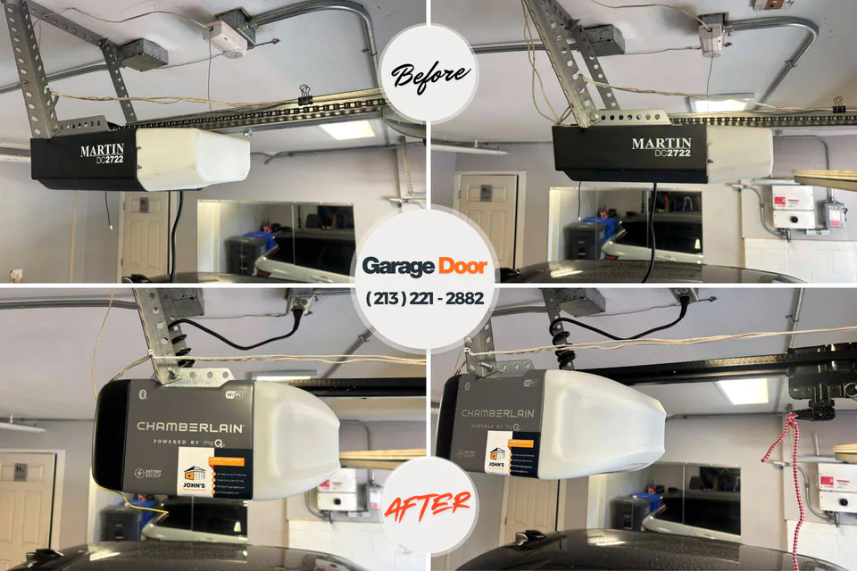 Before and after: garage door repair Harrisonburg, VA